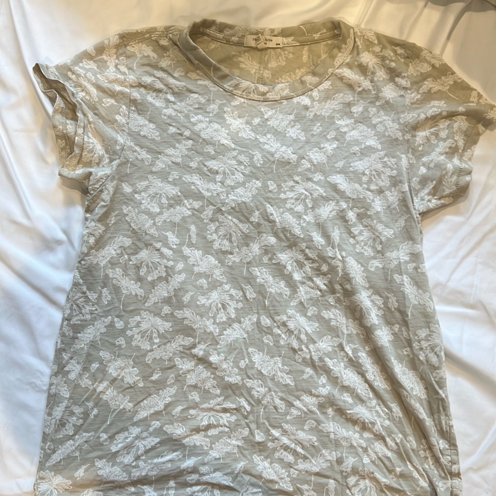 Rag and bone sage green flower t-shirt